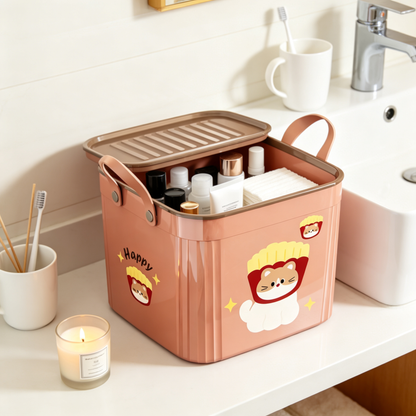 🌸 Home Essential | Plastic Storage Organizer Box | Cute Space Saving Solution