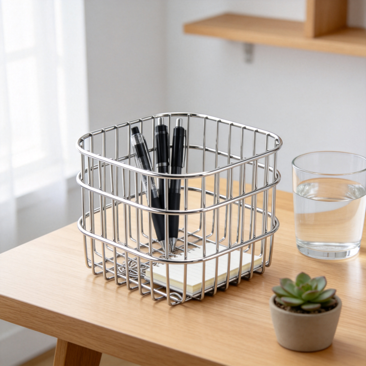 🪴 Home Essential | Premium Stainless Steel Organizer | Modern Desktop Storage Basket