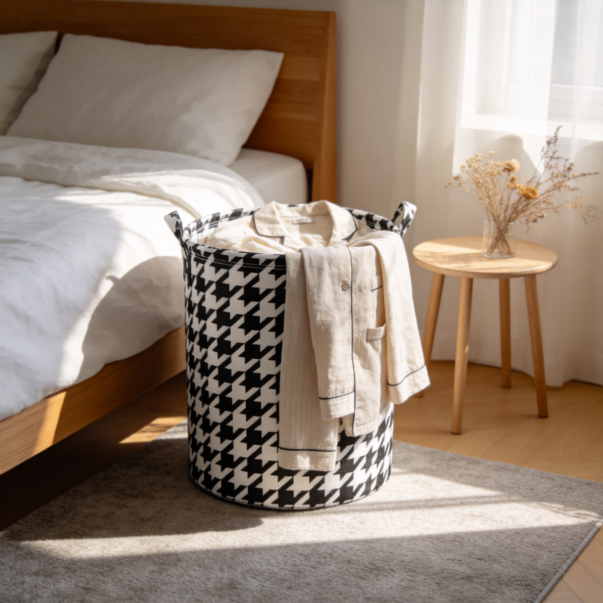 🧺 Home Essential | Durable Fabric Laundry Basket | Stylish Bedroom Storage Solution