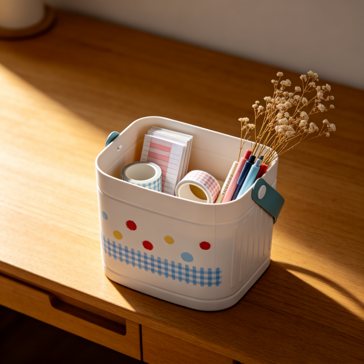 📦 Home Essential | Durable Plastic Storage Organizer | Cute Desktop Space Saver