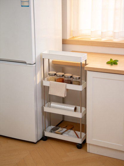 🏠 Home Essential | Durable Metal Storage Rack | Slim Space Saving Organizer