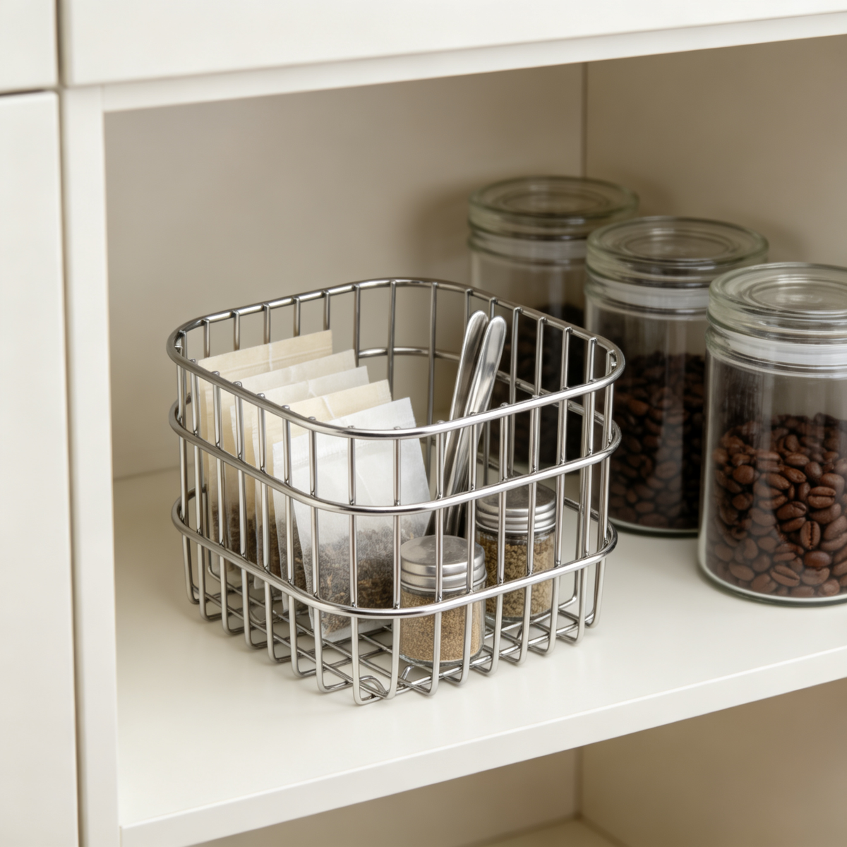 🪴 Home Essential | Premium Stainless Steel Organizer | Modern Desktop Storage Basket