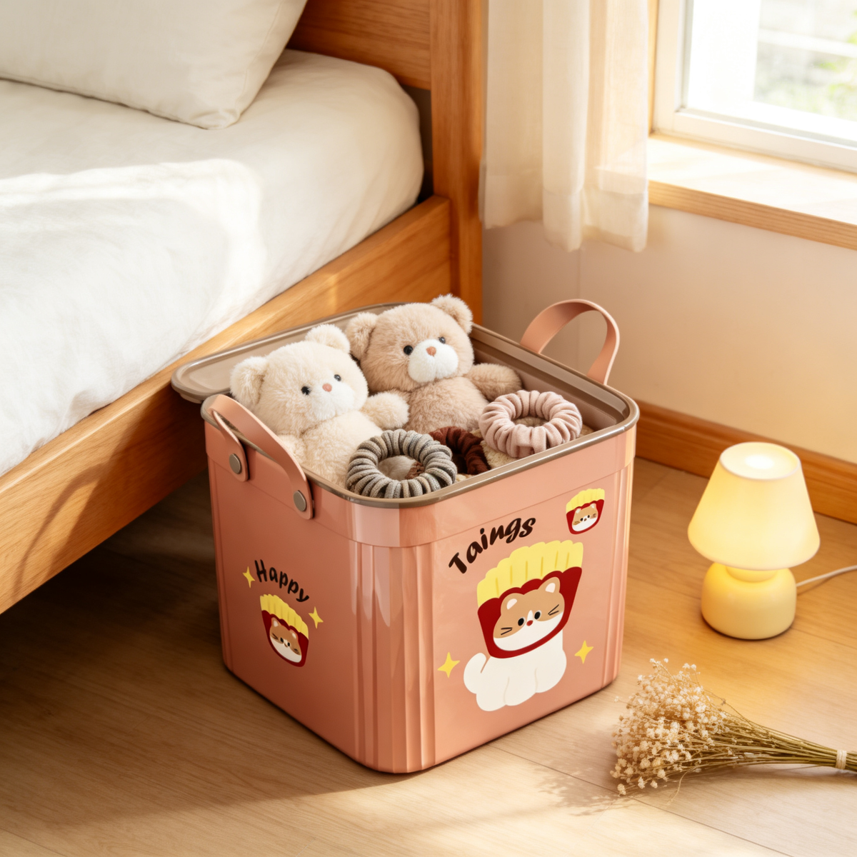 🌸 Home Essential | Plastic Storage Organizer Box | Cute Space Saving Solution