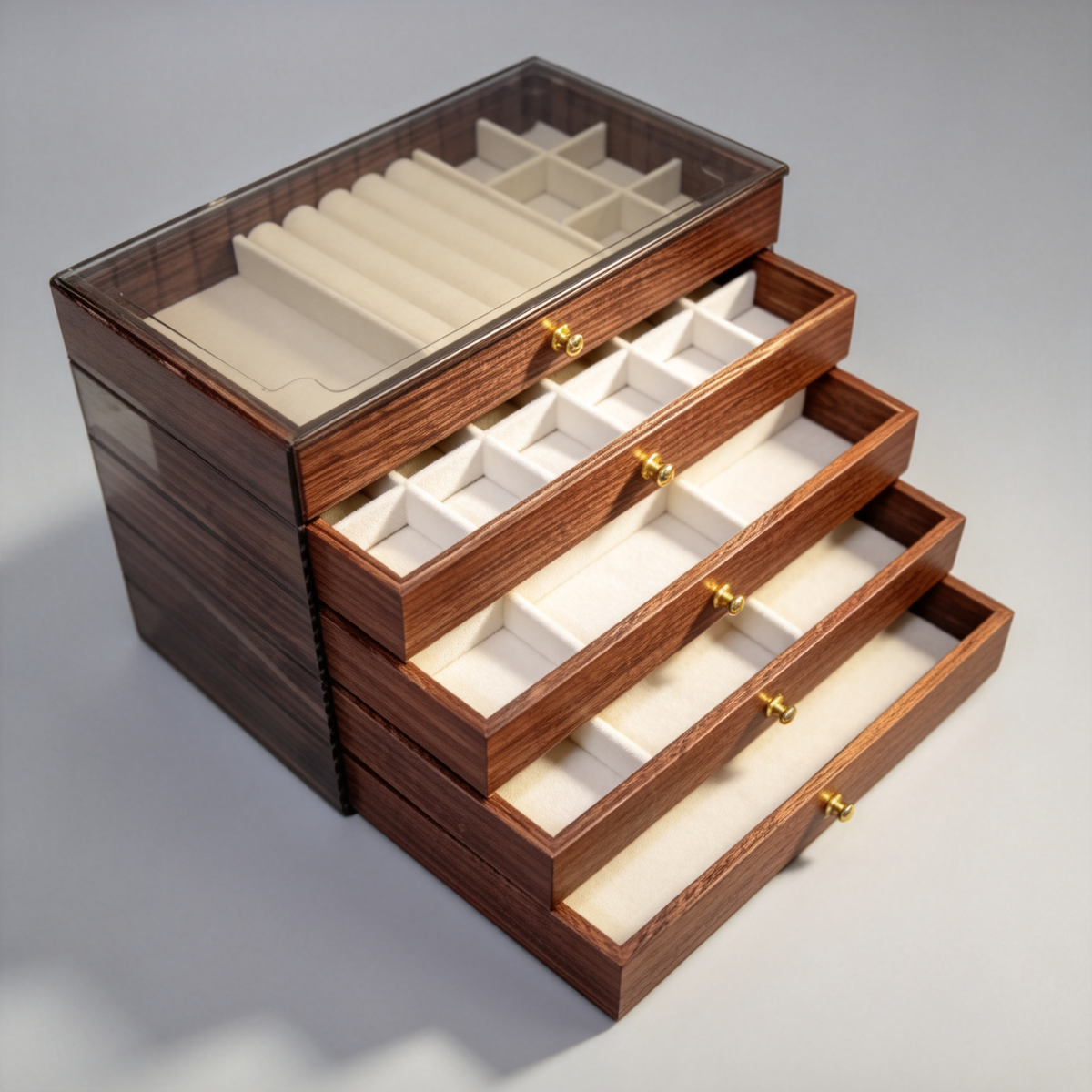 💎 Luxury Essential | Walnut Wood Jewelry Organizer | Elegant Vanity Storage Case