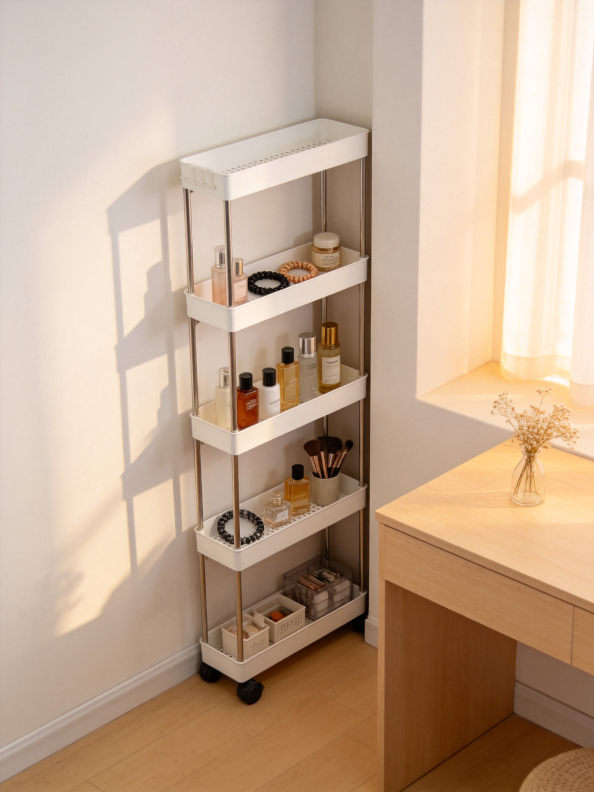 🏠 Home Essential | Durable Metal Storage Rack | Slim Space Saving Organizer