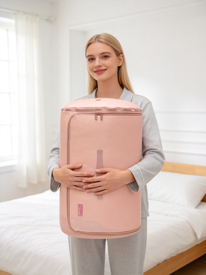 🛏️ Home Essential | Premium Fabric Compression Organizer | Space Saving Blanket Storage