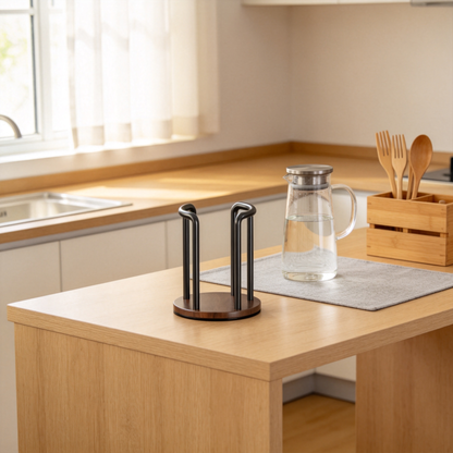 ☕ Coffee Essential | Wooden Metal Cup Holder | Stylish Kitchen Counter Organizer