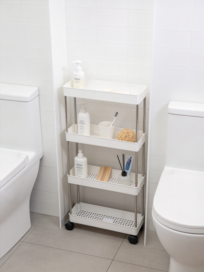 🏠 Home Essential | Durable Metal Storage Rack | Slim Space Saving Organizer