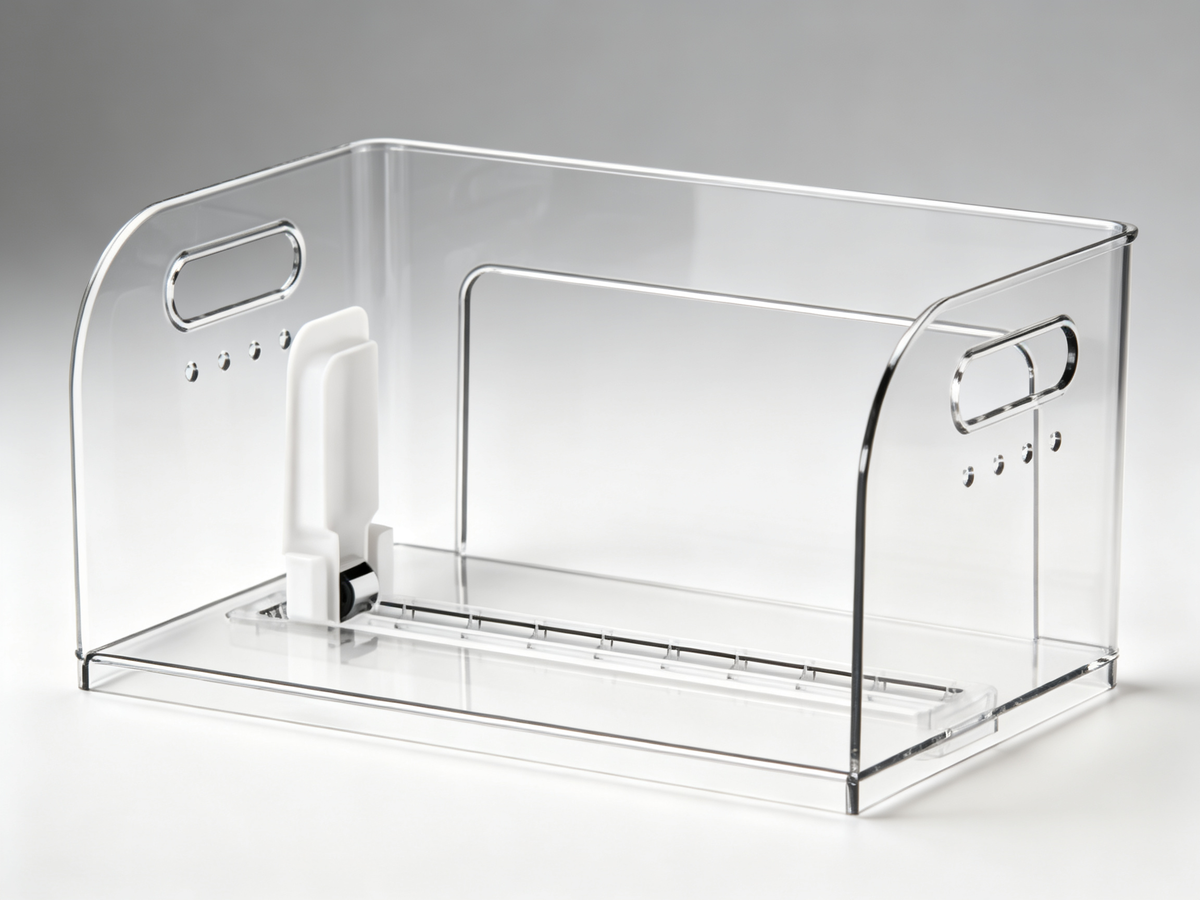 📚 Home Essential | Clear Acrylic Book Organizer | Modern Desktop Space Saver
