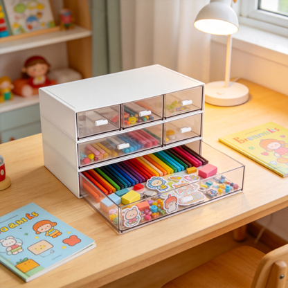 🗂️ Home Essential | Clear Acrylic Drawer Organizer | Modern Office Storage Solution