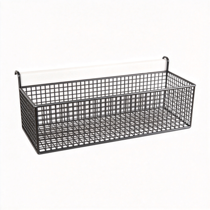 🛏️ Dorm Essential | Metal Grid Bedside Basket | Smart Space Saving Organizer