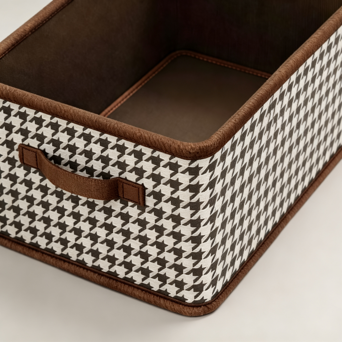 ✨ Storage Essential | Classic Houndstooth Fabric Organizer | Elegant Closet Space Saver