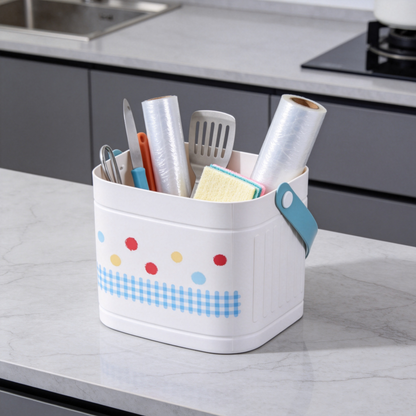 📦 Home Essential | Durable Plastic Storage Organizer | Cute Desktop Space Saver