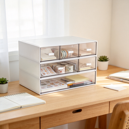 🗂️ Home Essential | Clear Acrylic Drawer Organizer | Modern Office Storage Solution
